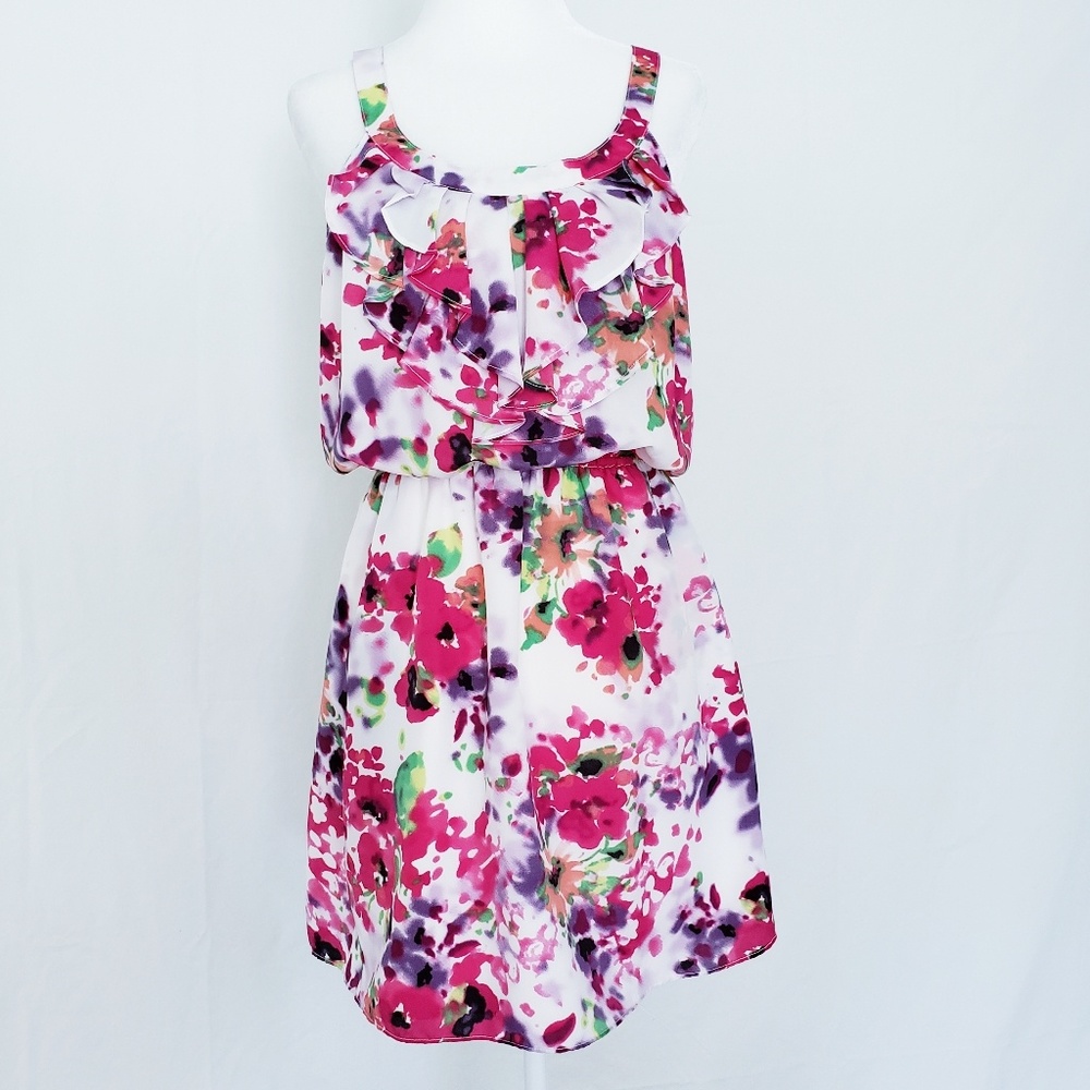 Express Watercolor Multi-Color Summer Dress